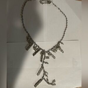 Elegant Silver Necklace with Crystal Accents